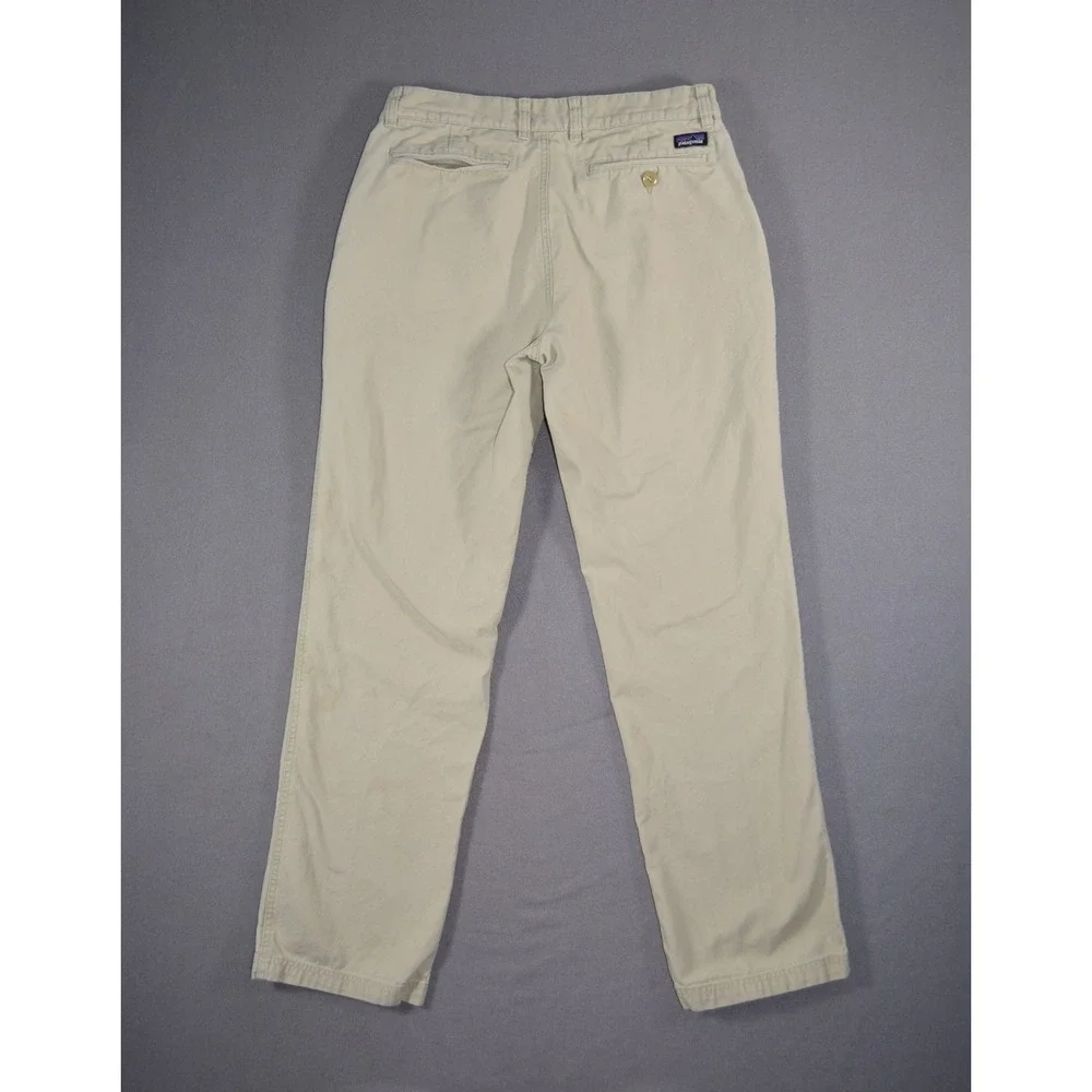 Patagonia Mens 33 Khaki Duck Canvas Workwear Straight Leg Organic Cotton 56831